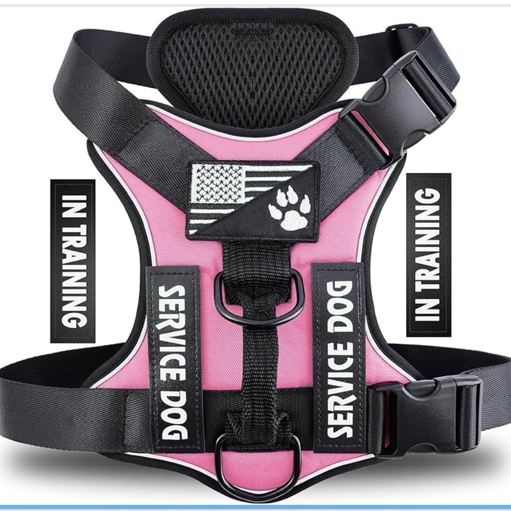 NEW!Service Dog Harness, Reflective Vest Harness with Patches Adjustable Soft